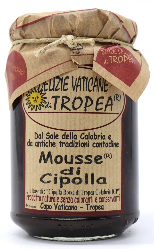 Mousse di Cipolla Rossa di Tropea Delizie Vaticane di Tropea – Finest Onion Jam - Red Onion Marmalade from Tropea - Italian Product