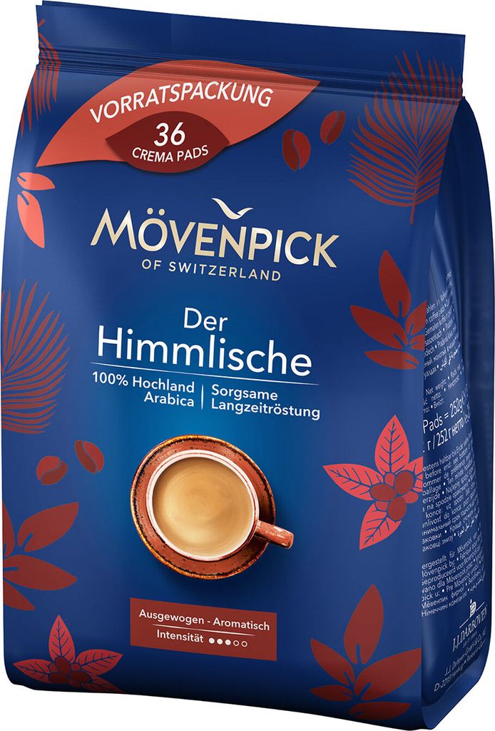 Mövenpick THE HEAVENLY Coffee Pods, 6 x 36 pieces 1512g