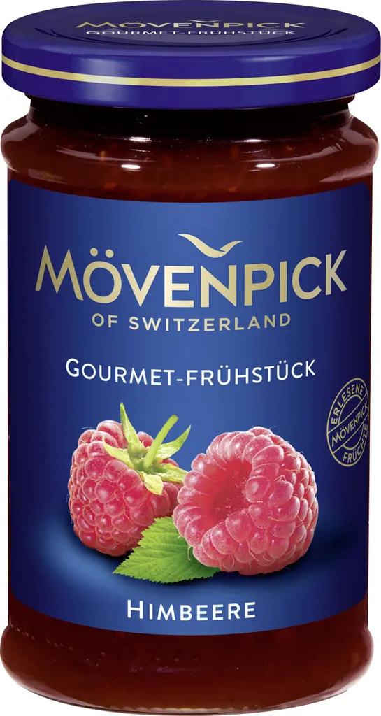 Schwartau Werke Mövenpick Raspberry Gourmet Breakfast Fruit Spread, aromatic, 250g