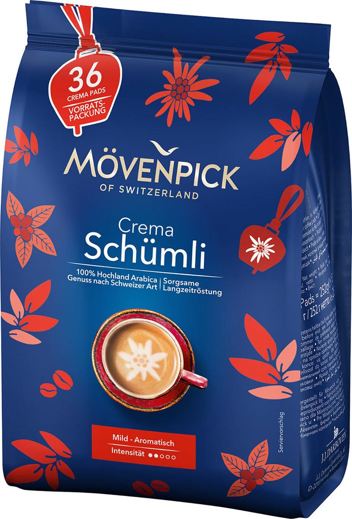 Mövenpick SCHÜMLI coffee pods, 36 pieces 252g