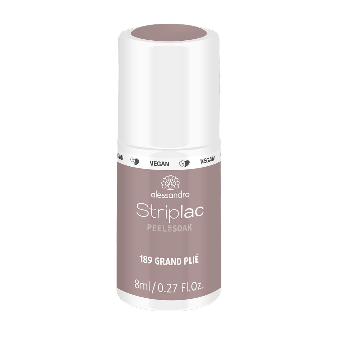 alessandro Striplac Peel or Soak Grand Plie - Vegan - LED Nail Polish in Creamy Earthy Clay - For Perfect Nails in 15 Minutes, 8 ml, plié ‎grand