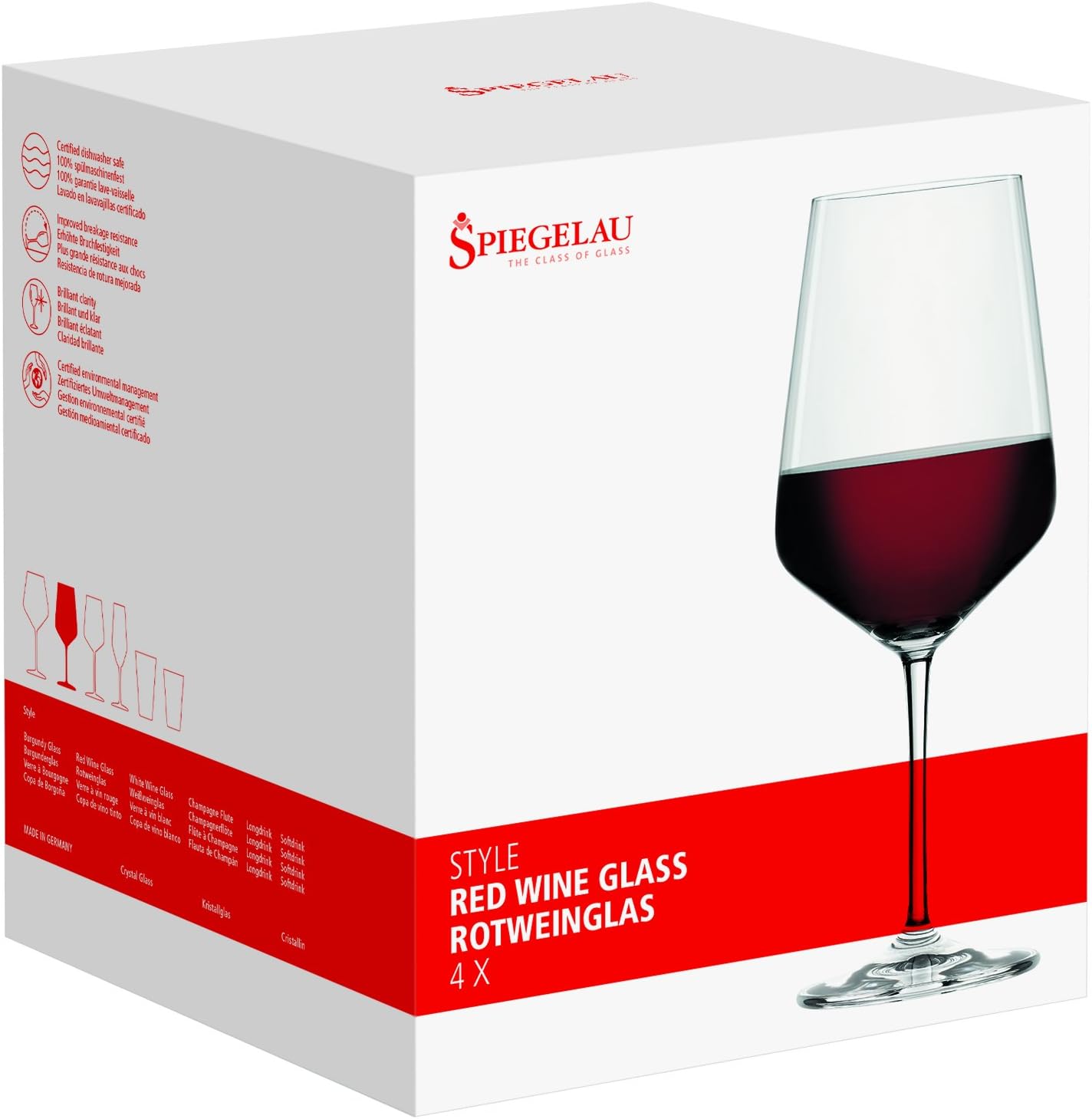 Spiegelau & Nachtmann, 4 Piece Crystal Glass Champagne Flute Set 258ml Vino Grande 4510275 Champagne Flutes