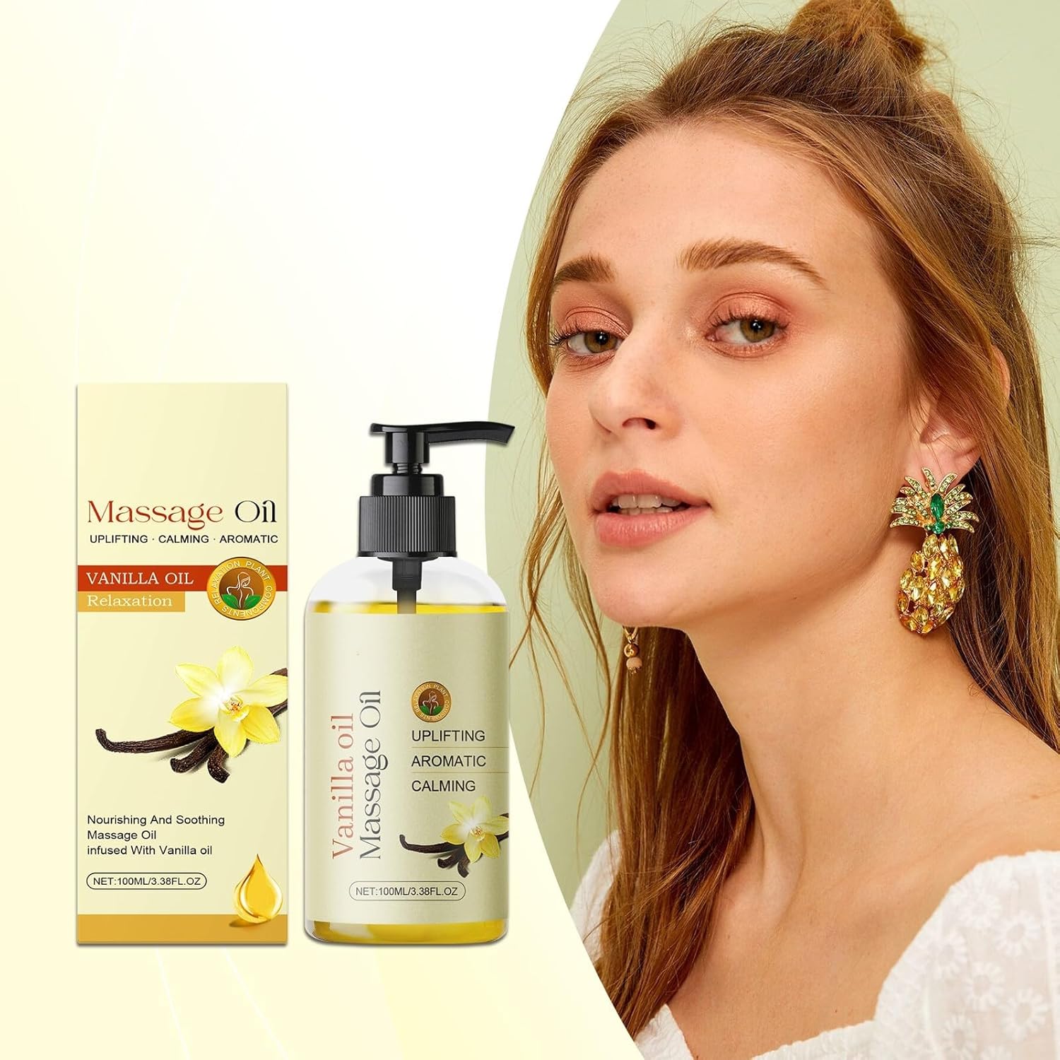 Generic KhE769 Massage Oil for Muscles, Soothes Joints and Muscles, Body Oil, 100 ml (Yellow, 4 x 4 x 13.1 cm)