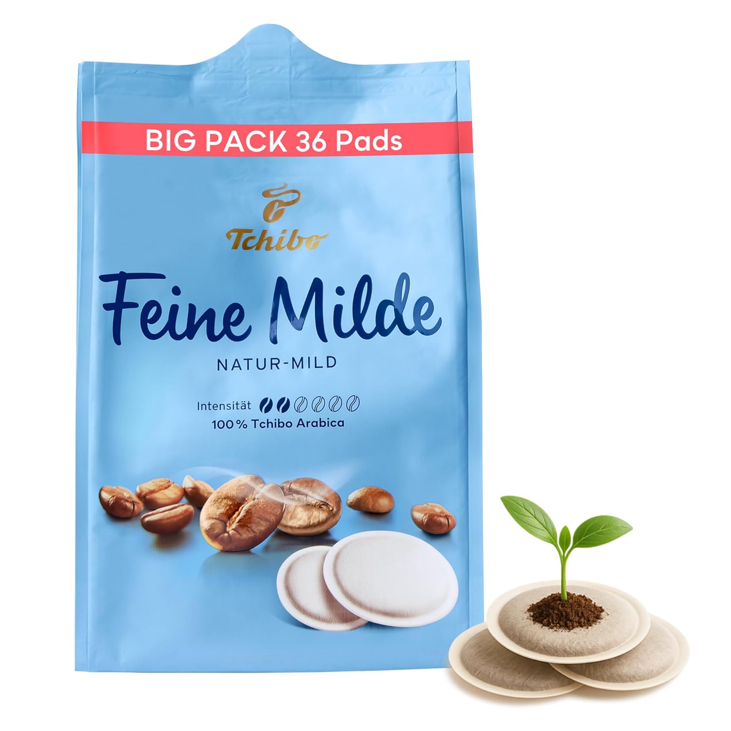 Tchibo Fine Mild Coffee Pods - Pack of 36 - 1 Pack (Coffee, Mild with Gentle Roasting), Sustainable, Suitable for Senseo Machines