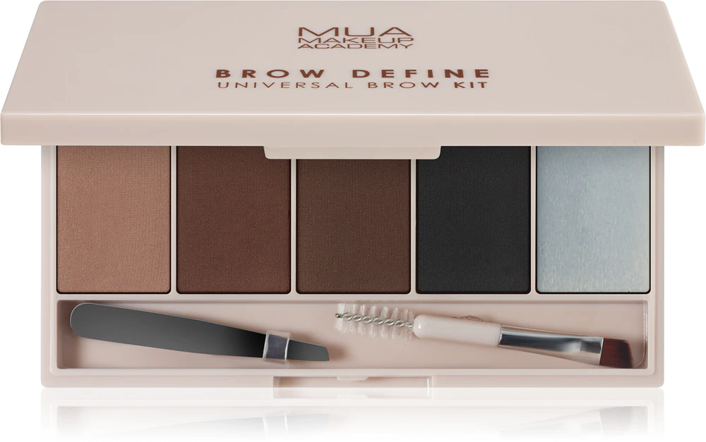 MUA Makeup Academy Brow Define Palette with powder eyebrow shadows with an applicator
