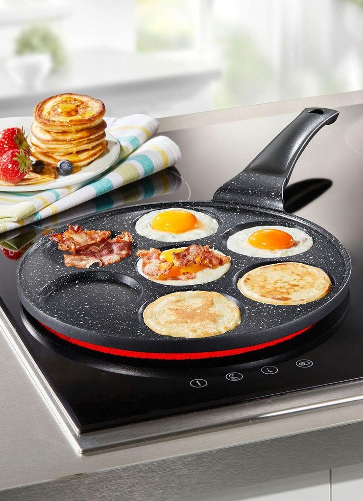 Eifa Warenhandels GmbH, Cast aluminum frying pan – 7 holes – Perfect results in no time