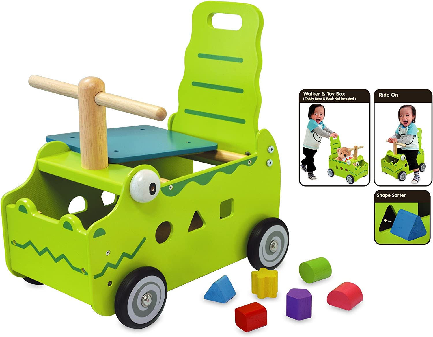 I\'mToy Walk & Ride Crocodile push wagon