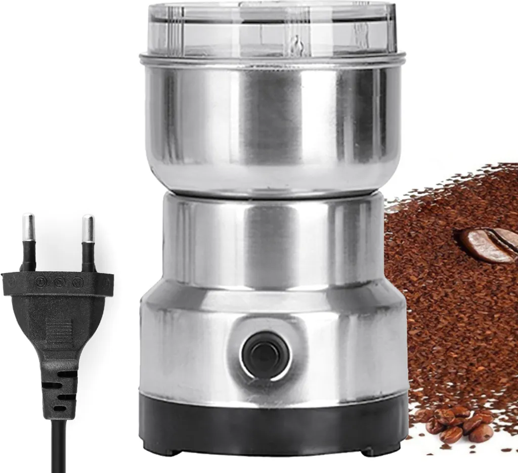 KKmoon Multifunctional Smash Machine Electric Coffee Grinder Grain Mill Herb and Spice Grinder Pulverizer Grinding Machine Tool Stainless Steel Electric Coffee Bean Grinder for Home Use