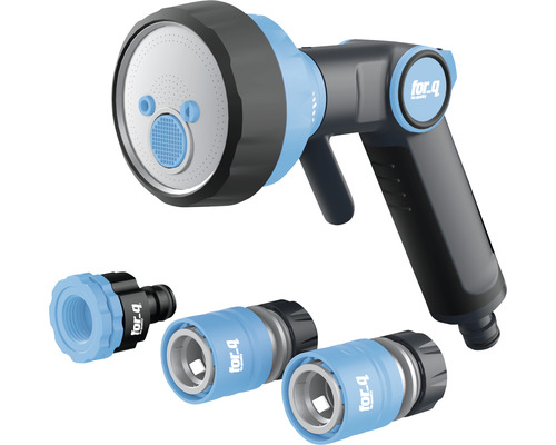 Multifunctional shower for_q including hose section 1/2", hose section with water stop 1/2" and tap connector