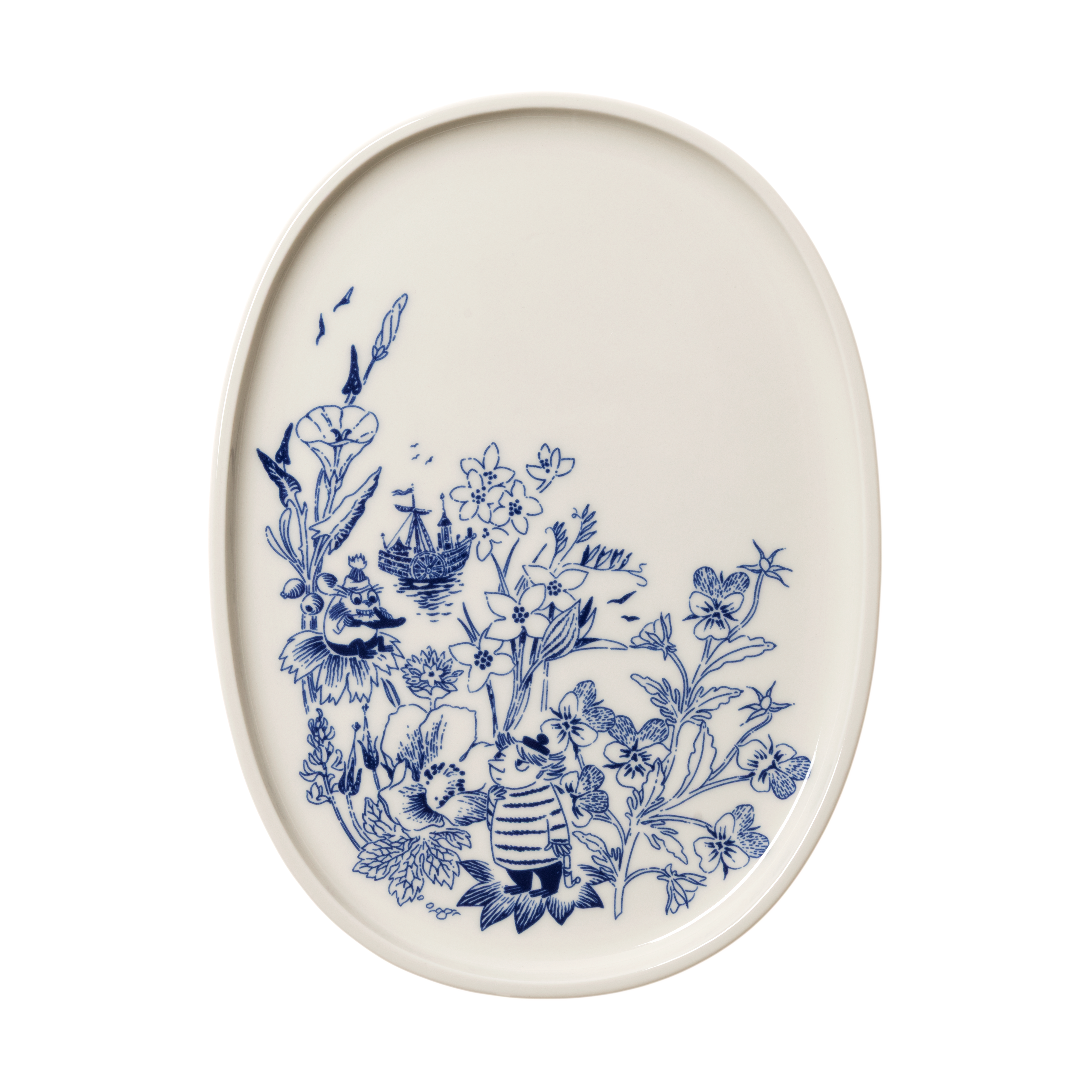 Moomin Arabia Moomin Haru serving plate, Blue White