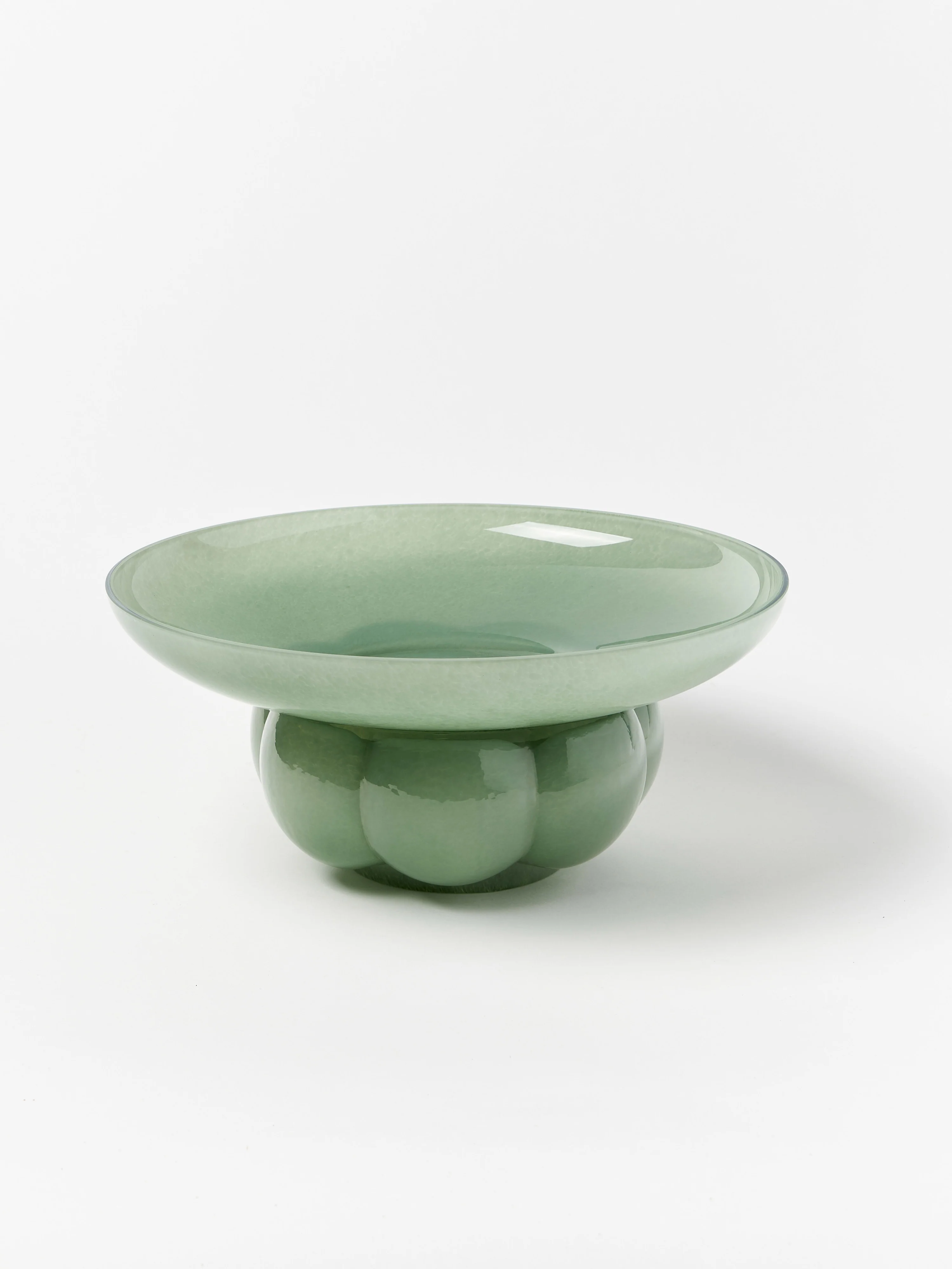 AYTM Mouth-blown decorative bowl Uva made of glass, Sage green
