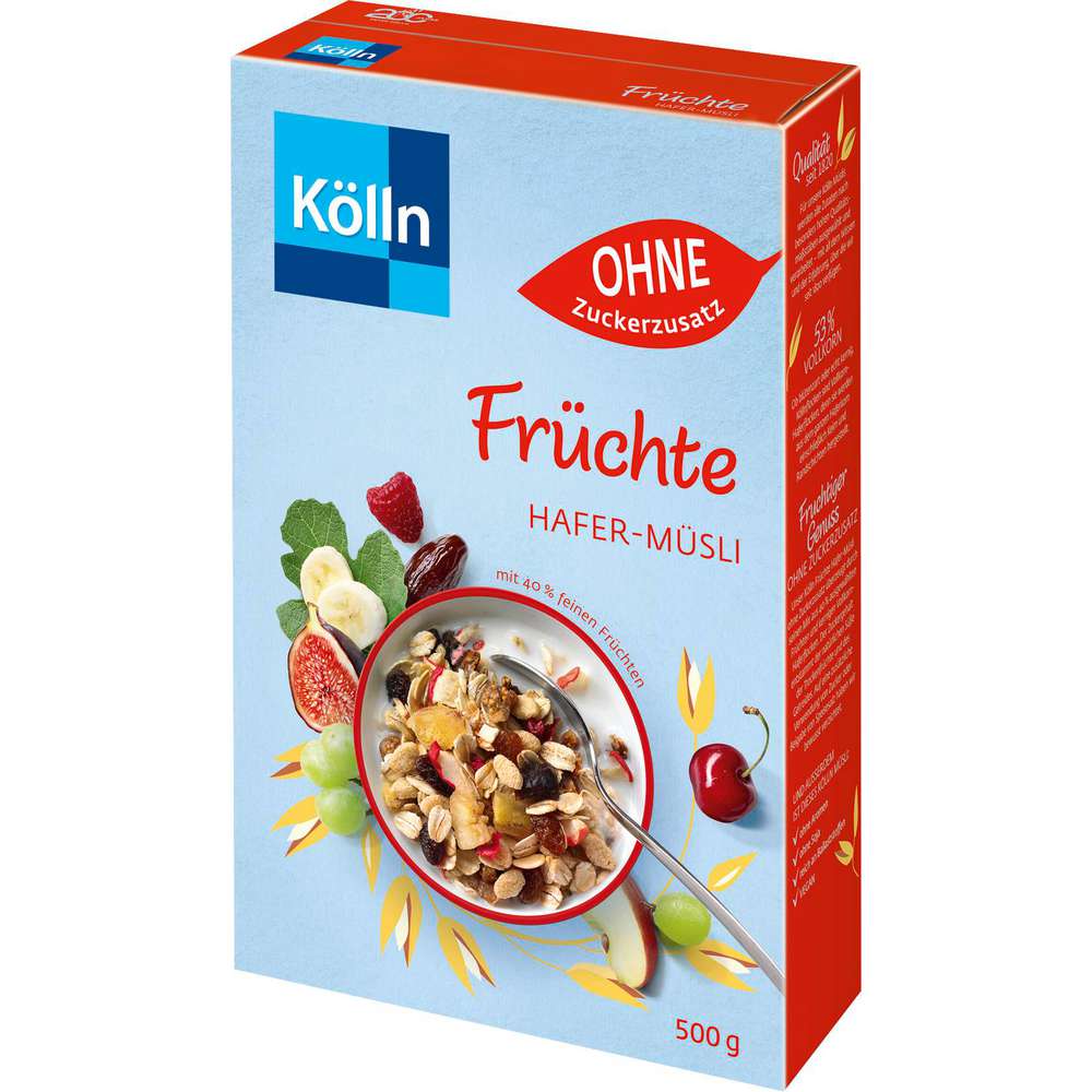 Kölln Müsli ohne Zucker, Früchte