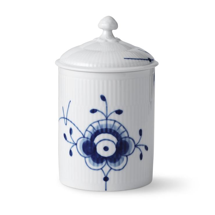 Royal Copenhagen Fluted Mega Blue Jar With Lid