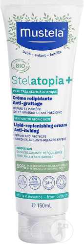 Mustela Bébé-Enfant Stelatopia+ Relipidating Anti-Scratch Cream Very Dry Atopic Organic 150ml