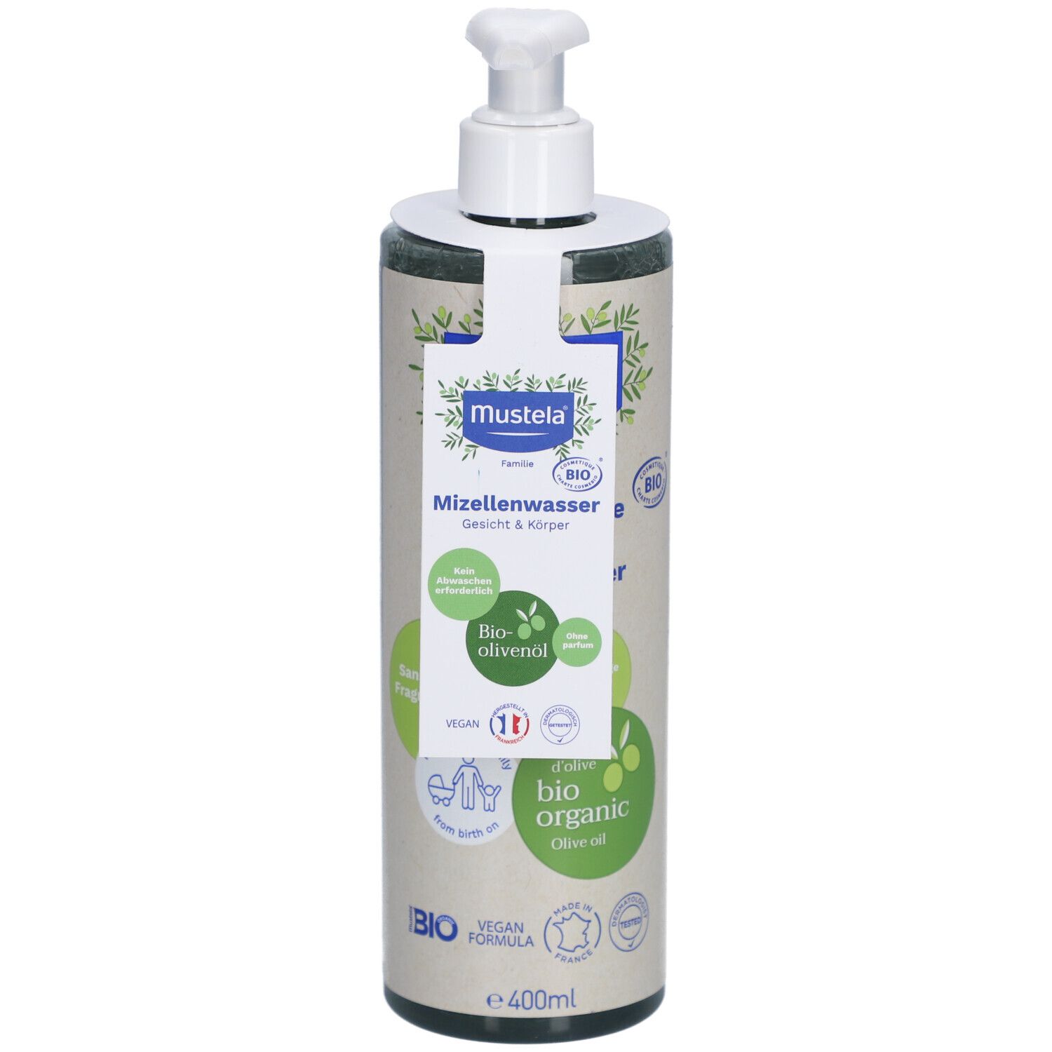 Mustela® organic certified no-rinse micellar water 400 ml