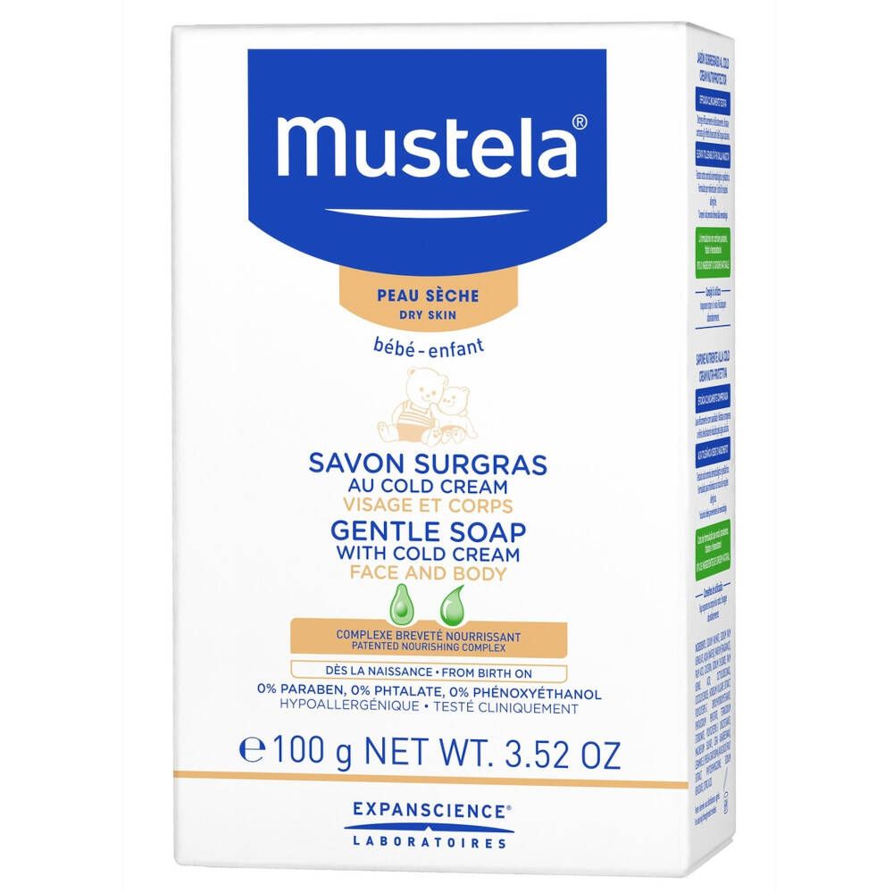 mustela® gentle soap with cold cream for dry skin
