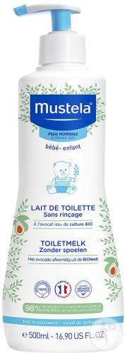Mustela Cleansing Milk Without Rinsing With Avocado Organic Pump Bottle 500ml