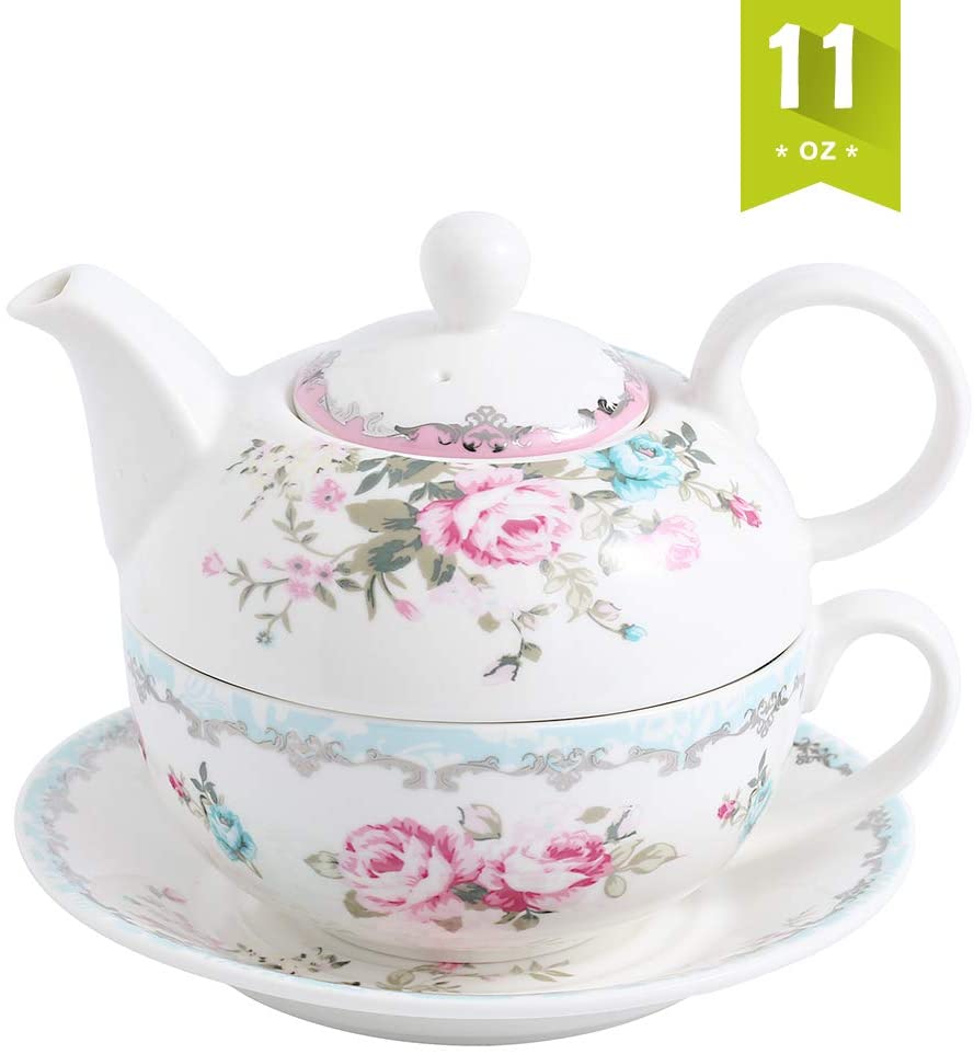 Malacasa Sweet.Time Series Tea For One Set Porcelain Tea Service 4 Pieces C