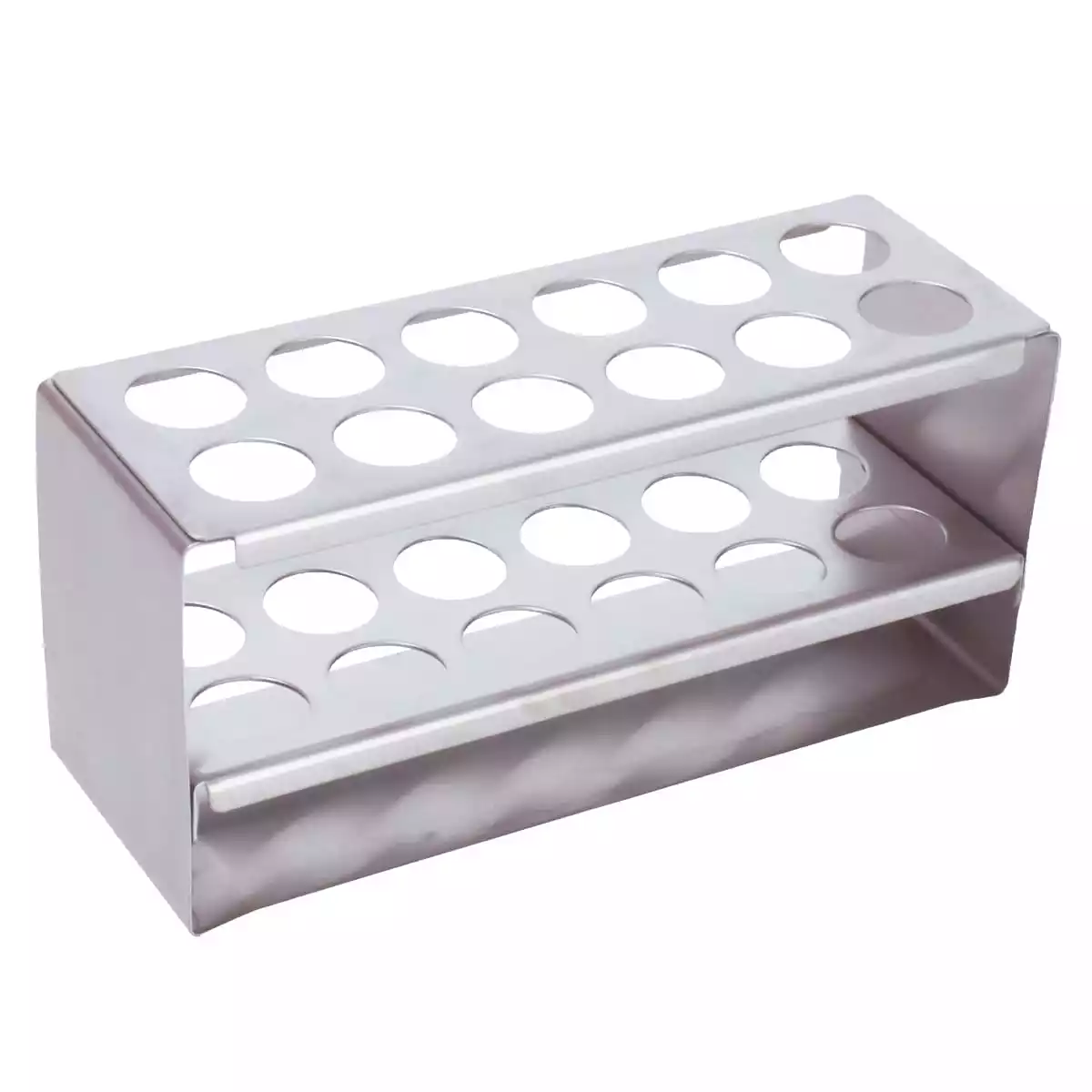 MWM Mühlacker Stainless steel test tube rack, 2 x 6 tubes up to Ø 18 mm