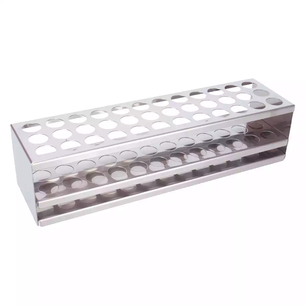 MWM Mühlacker Stainless steel test tube rack, Rack for 3 x 12 tubes: L 28.7 x W 5.5 x H 7 cm
