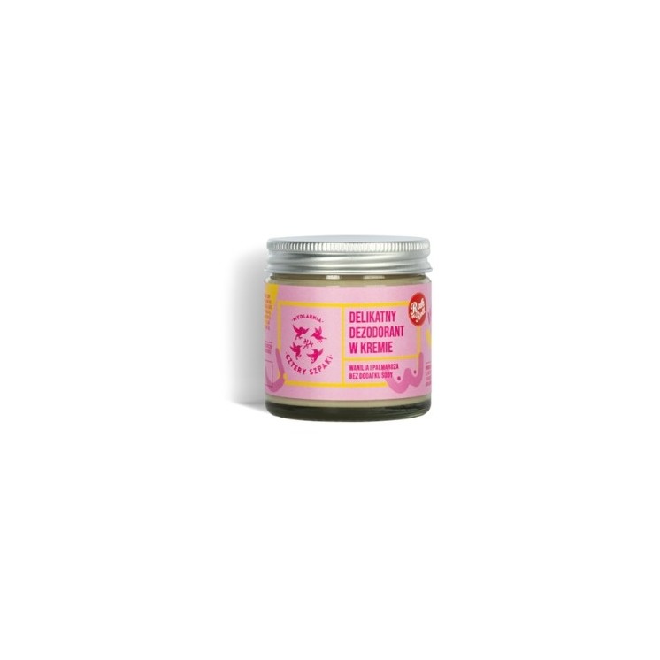 Mydlarnia Cztery Szpaki delicate cream deodorant Vanilla and Palmarosa Limited Edition Check Yourself 60 ml