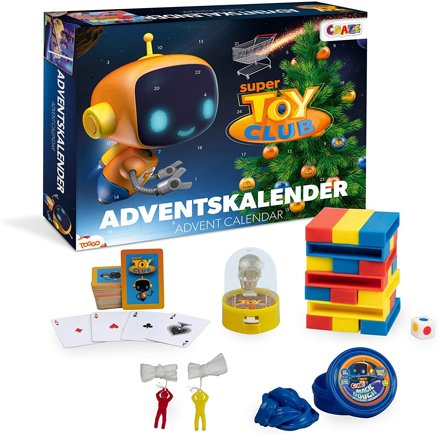 Craze Advent Calendar, Christmas Calendar for Girls and Boys, Toy Calendar