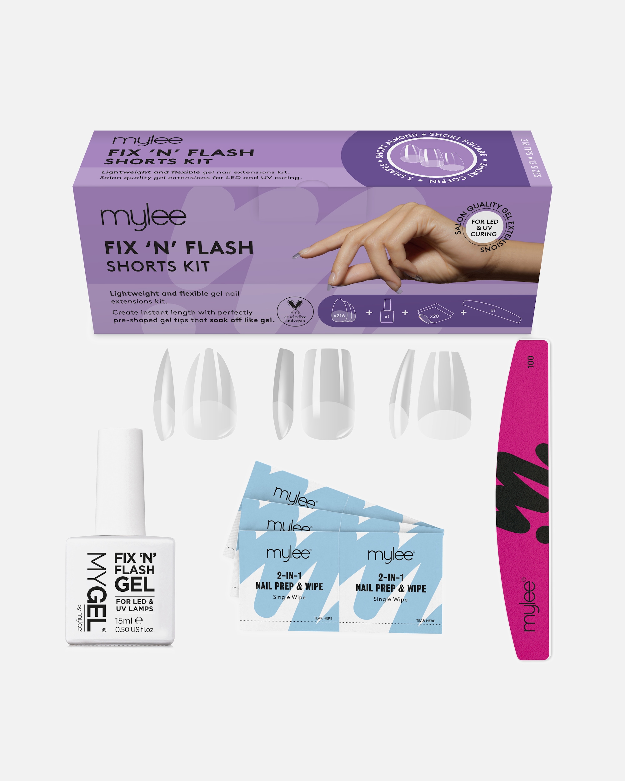 Mylee artificial nails FIX N FLASH tips