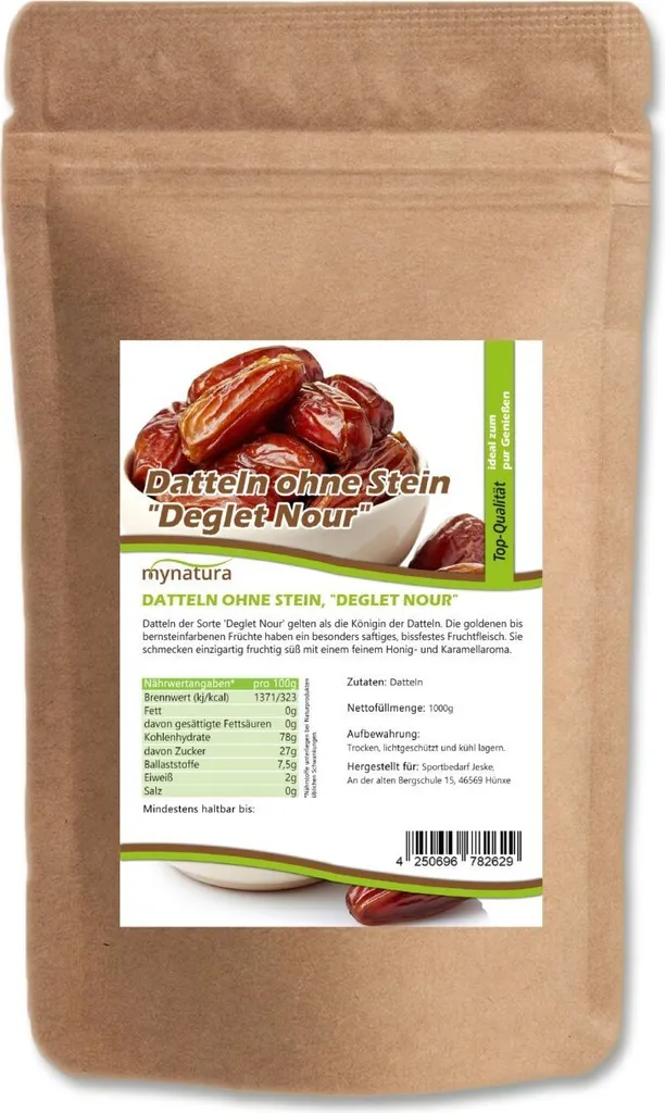 My natura Mynatura Pitted Dates - Deglet Nour 1Kg