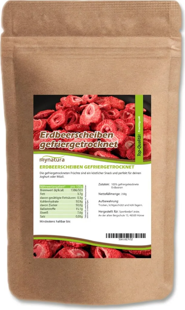 My natura Mynatura freeze-dried strawberry slices 0.35 kg 2 bags