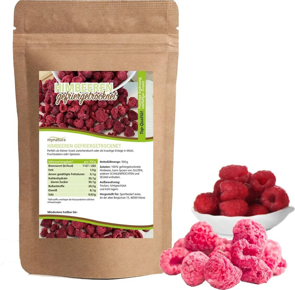 My natura Mynatura freeze-dried raspberries 1 bag