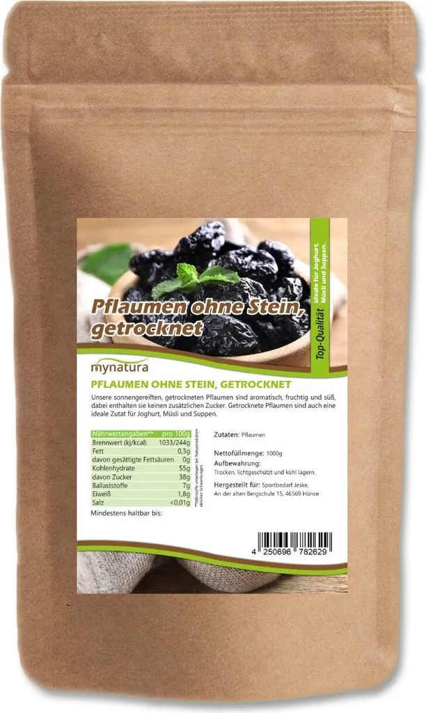 My natura Mynatura dried plums, pitted - no additives 1kg