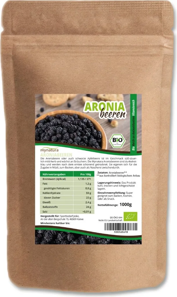 My natura MynaturaAronia berries dried 1Kg 2 bags