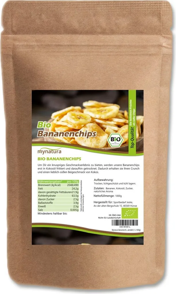 My natura Mynatura Banana Chips 1Kg 2 Bags