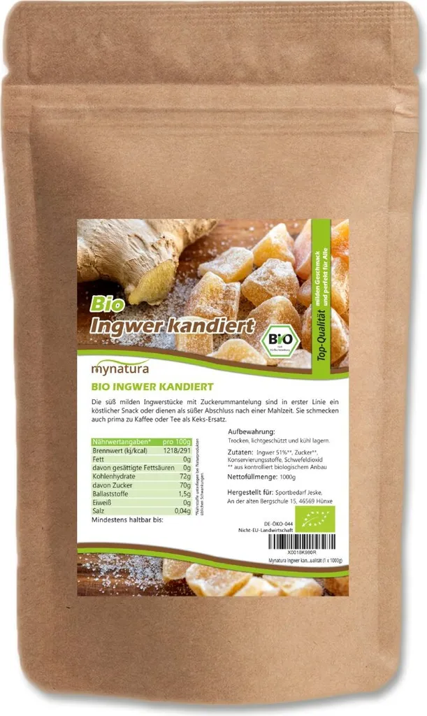 My natura MynaturaGinger, candied 1Kg 1 bag