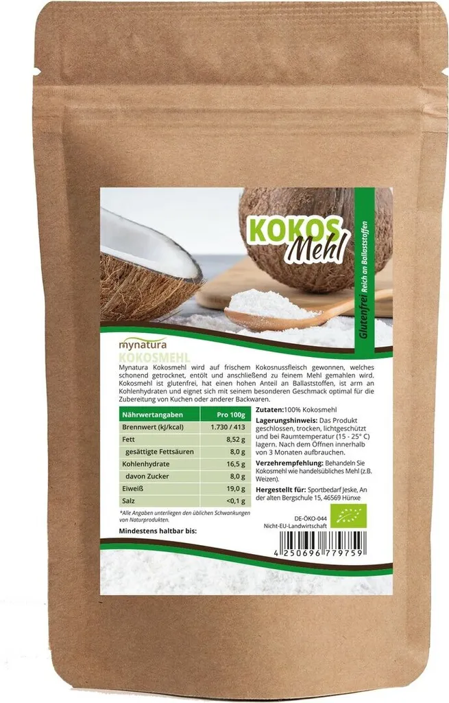 My natura Mynatura Coconut Flour 1000g defatted 1 bag