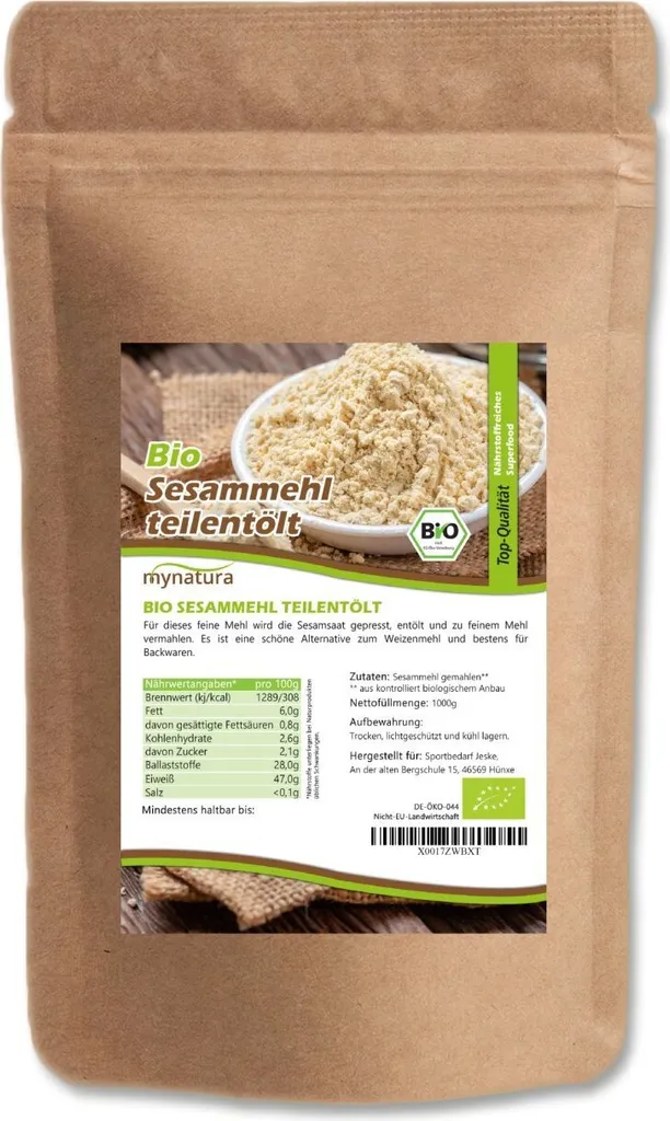 My natura MynaturaSesame flour, partially defatted 1Kg 1 bag