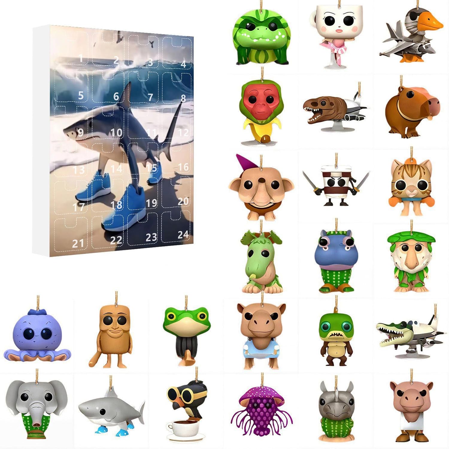 YiLianDa Tung Tung Tung Sahur Advent Calendar - 24 Days Countdown Calendar with Tralalero Tralala, Tung Tung Tung Sahur, Bombardino Crocodilo & Brr Patapim Figure - Gift Idea for Children & Fans