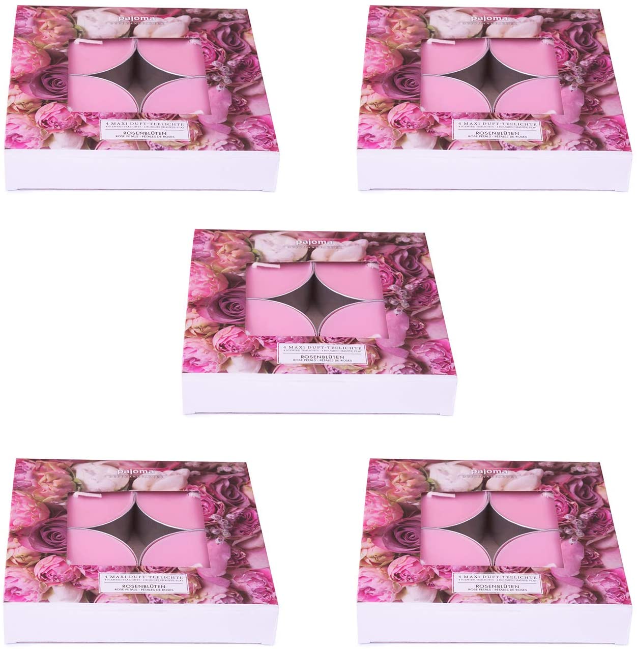 pajoma Maxi Teelichte Rosenblüte, 20er Pack (5 x 4er Pack Maxi Teelichte)