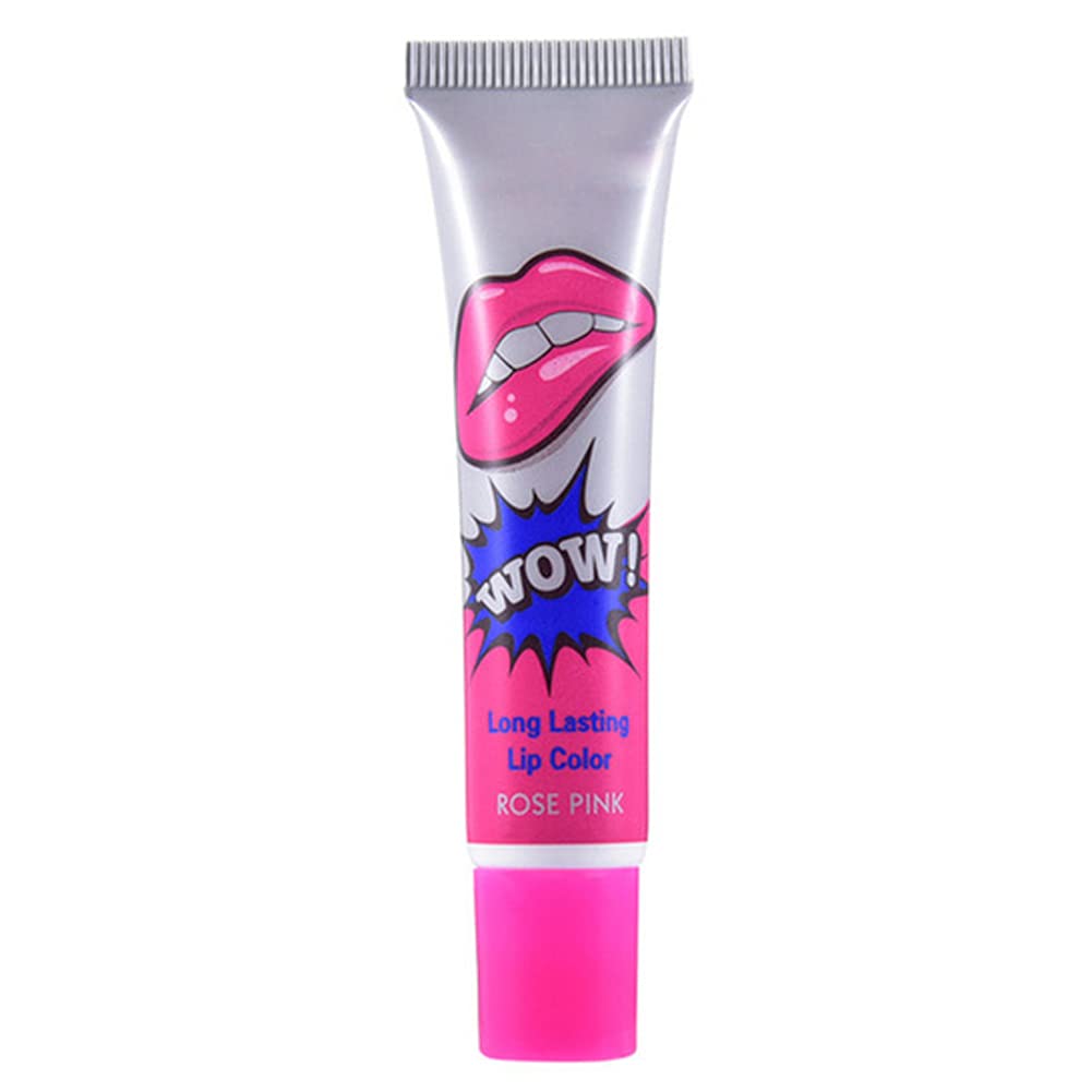 Nicejoy Lip Gloss Maske abziehen Langlebige wasserdichte Tattoo Magie Farbe Peeling Lippen Gel Tönung Rose rot, ‎wie gezeigt