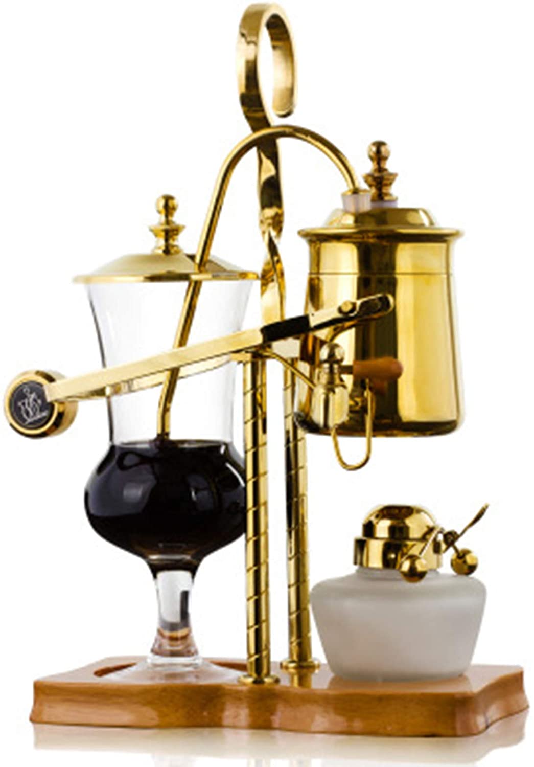 BNMY Siphon Coffee Machine, Belgian Royal Family Balance Siphon Coffee Machine, Classic and Elegant Design (5 Cups), Coffee Pot, Gold