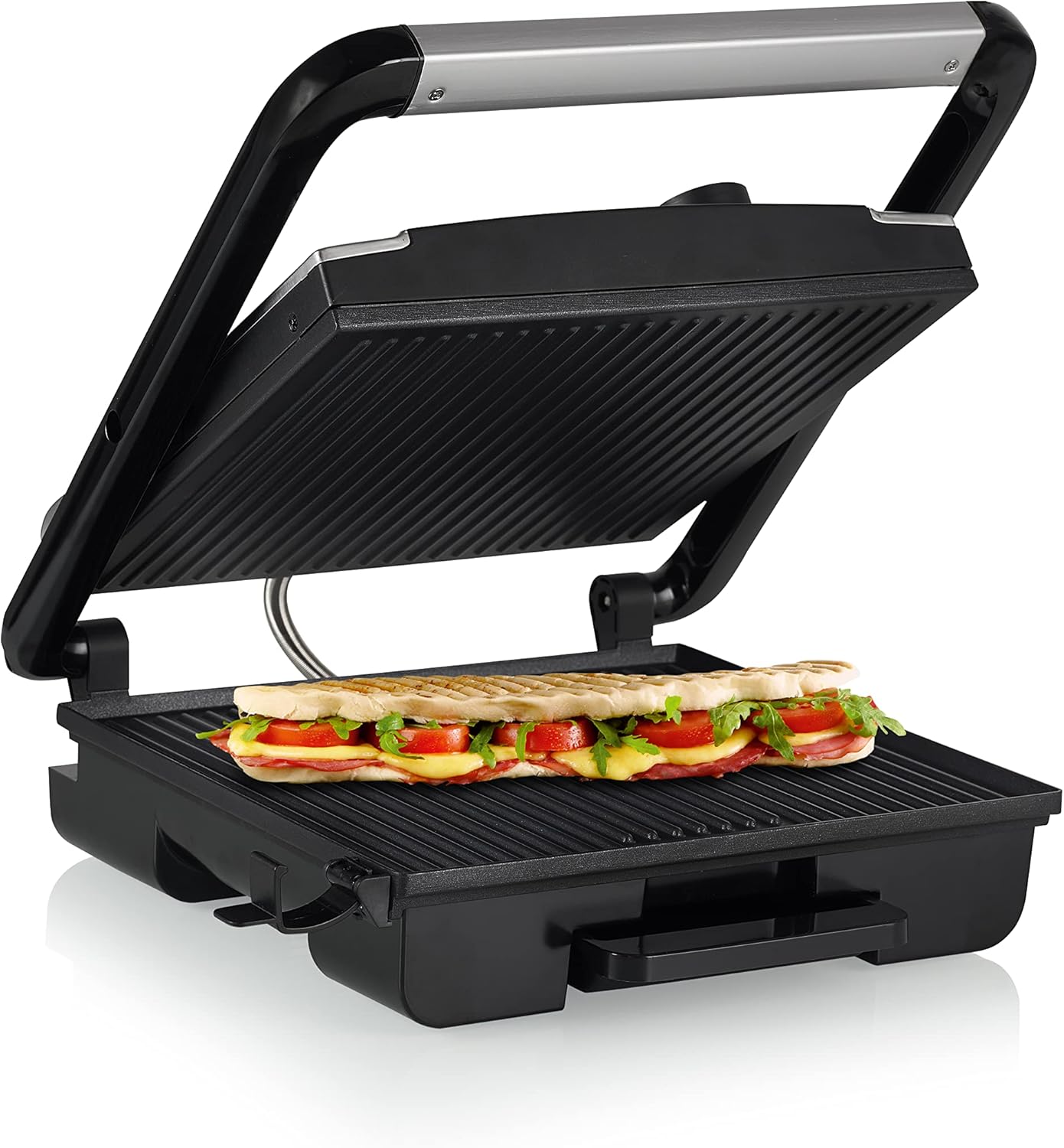 Princess 112425 Contact Grill - Multifunctional - Grill Surface 30 x 27 cm - 2000 W - Thermostat - Stainless Steel - Silver