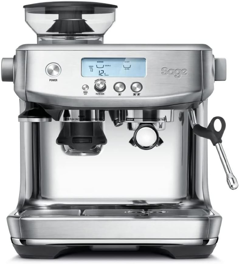 Sage Appliances SES878 the Barista Pro, portafilter machine, brushed stainless steel