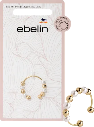 ebelin Anxiety ring with pearls, gold look, 1 pc.