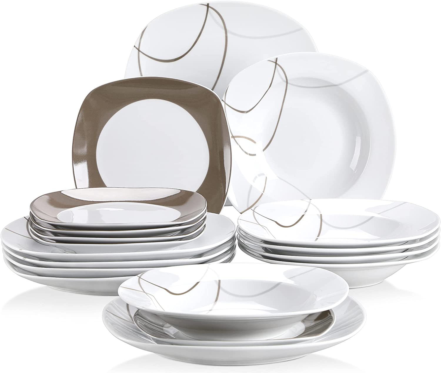 Veweet Aviva Porcelain Dinner Service 30 Pieces / 60 Pieces and Multiple additional products that can be combined with the Aviva Dinner Service