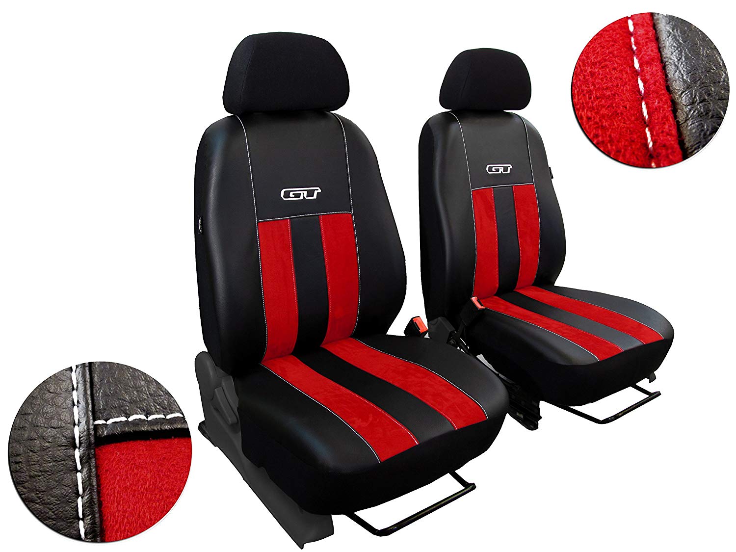 Pokter Front Seat Covers Custom Seat Covers/Bus Cover for Citroen Jumpy II GT Synthetic Suede with Ecoleder.. Includes 3 Colours Other Offers. (Red)