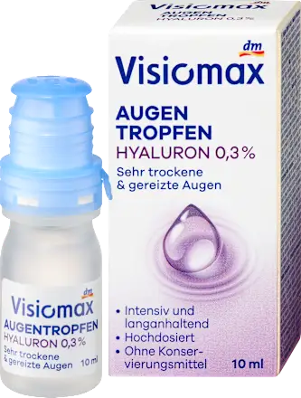 Visiomax Eye drops with 0.3% hyaluronic acid, preservative-free, 10 ml