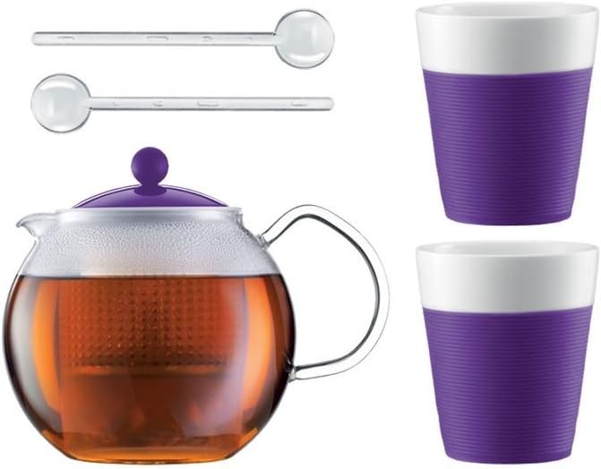 Bodum Assam Set Tea Pot with 2 Glasses and Spoons Purple AK1830 XY PWSAK-Y15-020 12