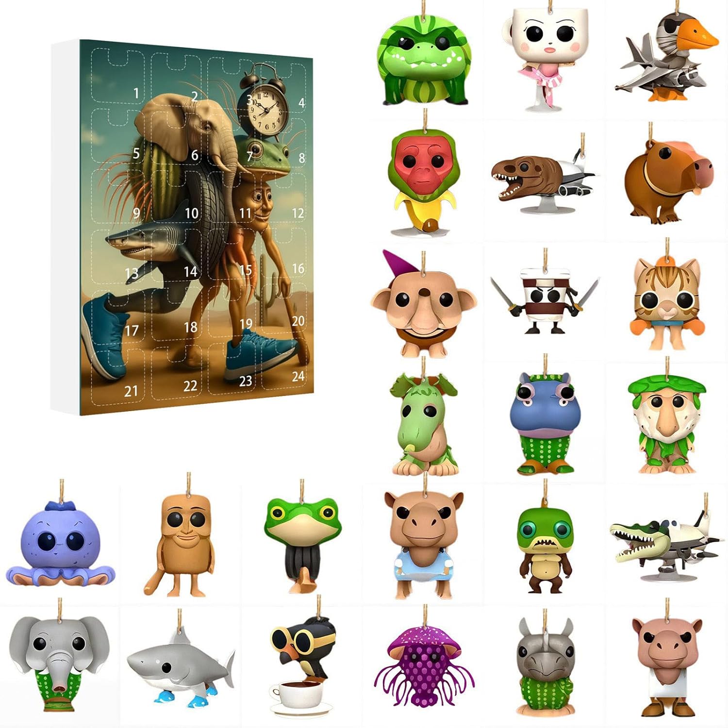 YiLianDa Tung Tung Tung Sahur Advent Calendar - 24 Days Countdown Calendar with Tralalero Tralala, Tung Tung Tung Sahur, Bombardino Crocodilo & Brr Patapim Figure - Gift Idea for Children & Fans