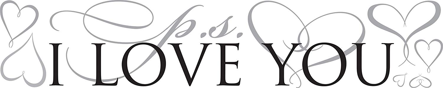 Roommates 54381 Rm – Ps I Love You Vinyl Wall Art Sticker Quote – Black – 1