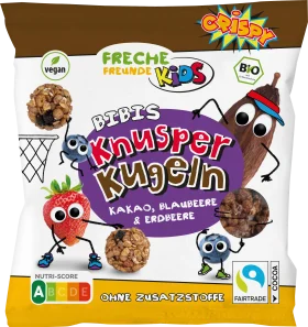 FRECHE FREUNDE Children's snack crispy balls cocoa, blueberry & strawberry, from 3 years, 30 g